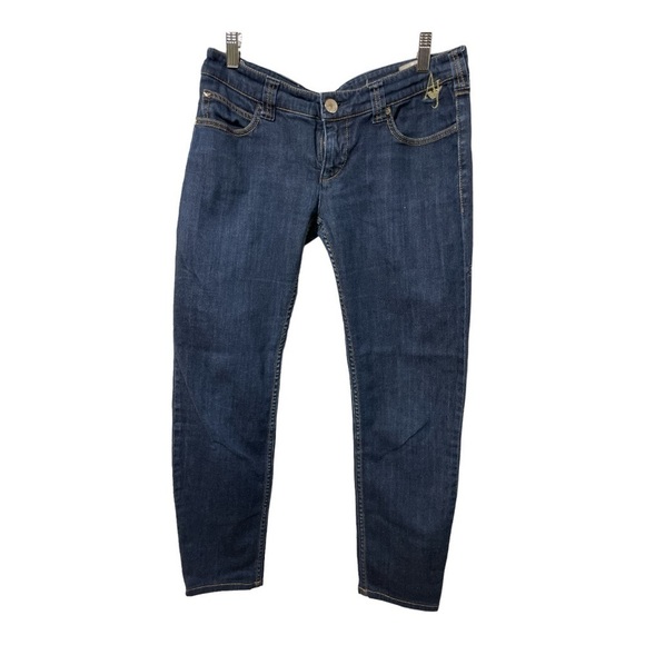 ARMANI Jeans vintage blue denim pants, low waist, regular fit indigo zip up 28 - Picture 1 of 15